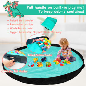 एकीकृत प्ले मैट फोल्डेबल आधुनिक डिजाइन आयताकार आकार बच्चे खिलौना भंडारण बॉक्स ढक्कन - Product Image 5