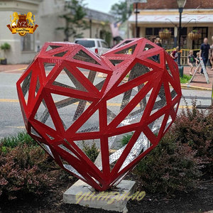 Chủ Đề Ngoài Trời Tùy Chỉnh In Tình Yêu Bức Tượng Thép Không Gỉ Nghệ Thuật Điêu Khắc Trái Tim Trừu Tượng - Product Image 5