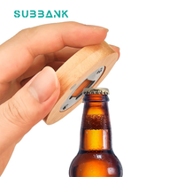Subbank Logo personnalisé rond en bois bambou ouvre-bouteille de bière réfrigérateur Sublimation vierge pour bois artisanat boîtes en bois et panneaux muraux