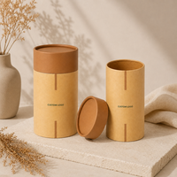 Empaque de Tubo de Papel Personalizado, Tubo de Papel Kraft Ecológico con Logotipo Personalizado para Empaque de Regalos Premium
