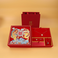 Boîte à bijoux haut de gamme personnalisée, boîte cadeau de mariage traditionnelle chinoise, coffret pour collier, bracelet et bague de la mariée