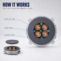 Module de Lévitation Magnétique à Rotation Automatique, Charge 800g, Diamètre 100mm, Affichage Flottant Ultra-Mince 1,5cm pour Décoration Intérieure et Exposition