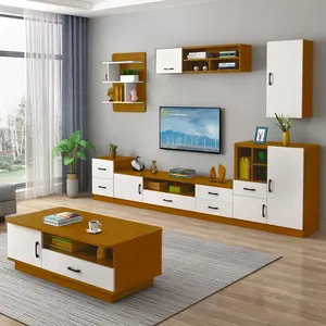 Offre Spéciale directe d'usine meubles de salon MDF en bois nouveau design table basse murale meuble TV armoire