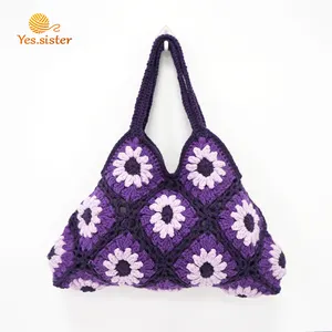 गर्म बिक्री अनुकूलित पैटर्न बुना हुआ हस्तनिर्मित आकस्मिक महिलाओं Bento Crochet बैग