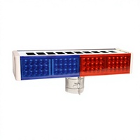 Feux de signalisation clignotants à LED solaires avec ampoule de sécurité routière double face rouge et bleue pour la circulation et les travaux de construction