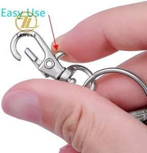 Best Selling Metal Hook Zinc Alloy Bag Accessories Lanyards Buckle D Ring Swivel Snap Hook Keychain