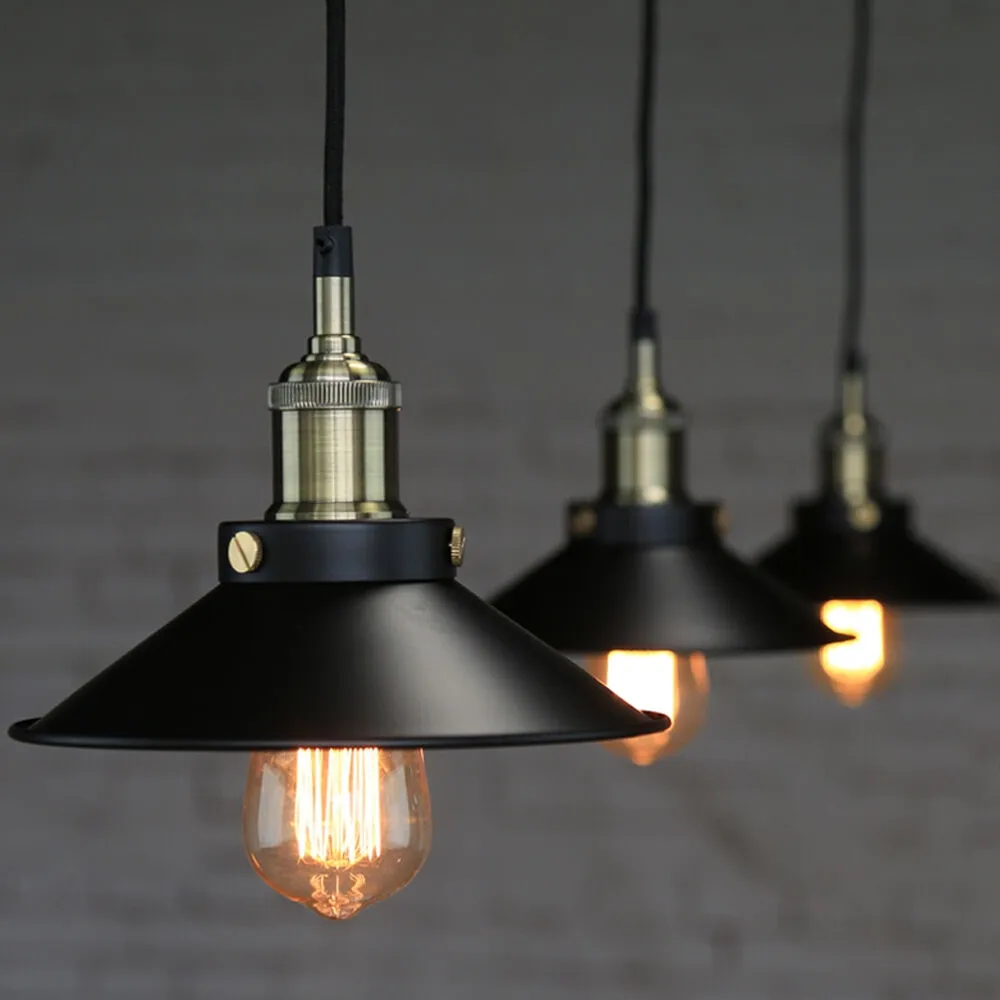 Industrial Pendant Lights Vintage Hanging Light Retro LED Loft Kitchen Island Bar Restaurant Cafe Iron Pendant Lamp