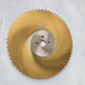 Hoja de sierra circular de acero de alta velocidad HSS con revestimiento de TiN dorado para cortar tubos de acero y tuberías de hierro, dientes y diámetro personalizados - Product Image 1