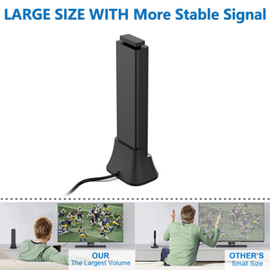 Nouvelle <span class=keywords><strong>antenne</strong></span> <span class=keywords><strong>TV</strong></span> numérique intérieure Antuko 4K 1080P avec amplificateur de signal, base magnétique et câble coaxial pour une réception HD - Product Image 3