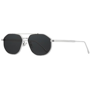 Logo Custom 2026 Retro <b>Gradient</b> Lens Metal Pilot Sun Glasses UV400 Double Bridges Polygon <b>Sunglasses</b> for Men Women - Product Image 3