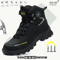 Chaussures de sécurité Diansen 710 à embout d'acier pour hommes, bottes de travail, chaussures de construction anti-écrasement, anti-perforation, noir et vert