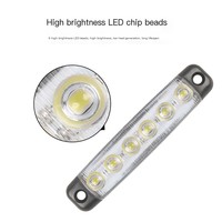 Luces Laterales de 6 LED de 12V/24V, Impermeables, Luces de Posición, Indicadores de Señalización para Camiones, Remolques, Autobuses, Barcos, Rojo/Blanco/Azul