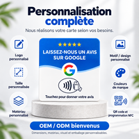 Carte Avis Google NFC France Code QR FR Google Argent EN Contrôle d'accès RFID Carte Acrylique Étanche pour Paiement