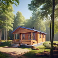 Hochwertiges Holzhaus mit modernem Design und Balkon für Luxus villen