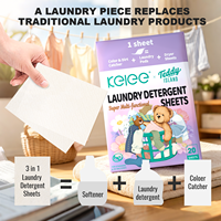 Feuilles de lessive KELEE, nettoyage en profondeur, écologiques, biodégradables, parfum floral, sans danger pour les couleurs, 3-en-1, multifonctions