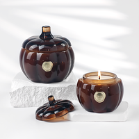 Einzigartige Glas-Kürbisförmige Kerzen mit Anpassbaren Etiketten Duftkerzen für Heimdekoration Aromatherapie.
