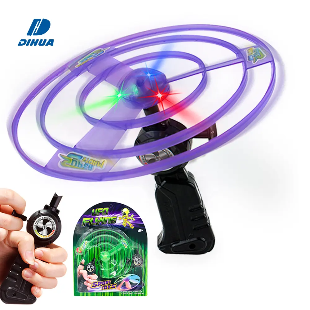 Outdoor Sports Flying Disc Game Outdoor Toy Pull Cord UFO Flying Saucers Plastic Interactive Toys