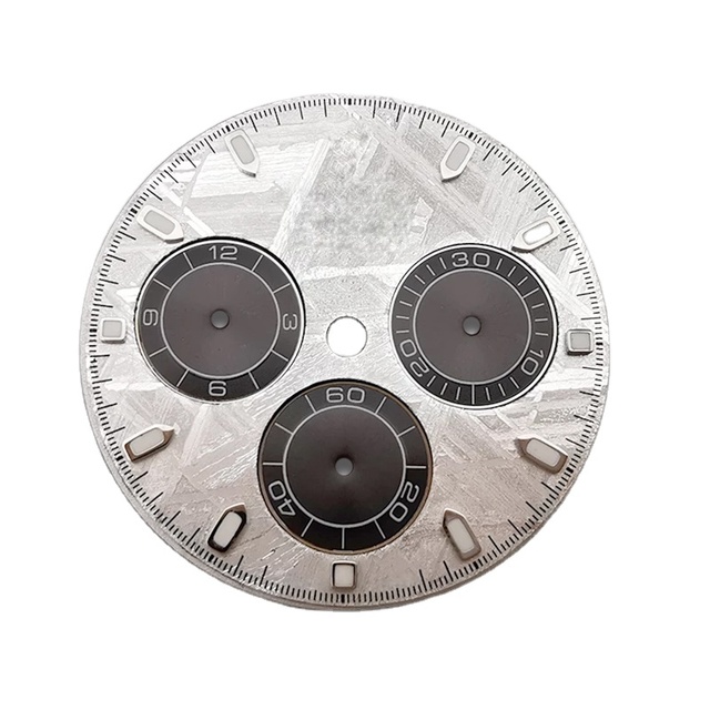 OEM/ODM Top Quality Watch Accessories Parts Meteorite Dial Watch Fit for 4130 Movement Three-eye Dial