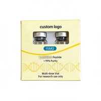 Boîte d'emballage personnalisée pour flacons de peptides multi-doses (2 flacons) avec fenêtre et insert en plastique pour usage en laboratoire