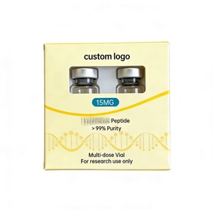 Boîte d'emballage personnalisée pour flacons de peptides multi-doses (2 flacons) avec fenêtre et insert en plastique pour usage en laboratoire - Product Image 1