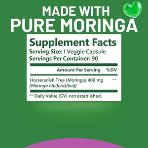 OEM/ODM Amazon kapsul Moringa terlaris, suplemen bubuk daun murni Moringa mengandung antioksidan yang meningkatkan metabolisme - Product Image 4