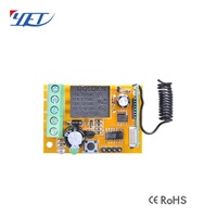 YET401PC-X Récepteur RF intelligent 1 canal 433 MHz 12V/24V, relais, interrupteur sans fil, télécommande pour porte de garage, portail électrique
