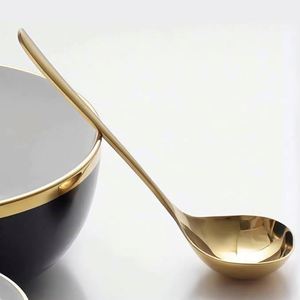 Cucharas de Sopa de Acero Inoxidable 410 de 2 oz, Tipo Cucharón Dorado, de Fábrica Cuchara de Cocina para Servir Salsas y Gravy - Product Image 4
