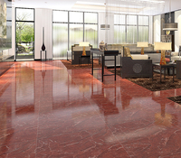 Carreaux de sol en porcelaine polie 60x60, marbre rouge carré, salon, porcelaine, carreaux modernes vitrifiés du Guangdong, carreaux émaillés