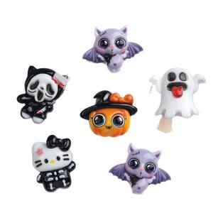 การ์ตูนฮาโลวีนน่ารักฟักทองผีโครงกระดูก KT แมวตกแต่ง <span class=keywords><strong>DIY</strong></span> เรซิ่นกะโหลกลูกแมวเครื่องประดับโทรศัพท์ขยะเครื่องประดับ - Product Image 5