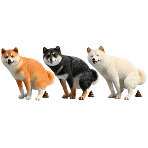 Figura de animal de imitación, accesorio creativo personalizado para el hogar, figurita de poliresina, Media sentadilla, <span class=keywords><strong>shiba</strong></span> <span class=keywords><strong>inu</strong></span>, <span class=keywords><strong>estatua</strong></span> de perro - Product Image 1