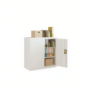 White Powder Coated Steel <b>Filing</b> Cabinet With Key Lock Office <b>Storage</b> Cabinet Commercial Furniture Minimalist Design - Product Image 1