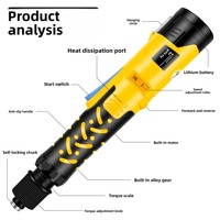 Perceuse-visseuse sans fil rechargeable au lithium-ion 12V Kamler, multifonctionnelle, à tige droite, électrique, réversible, réglable