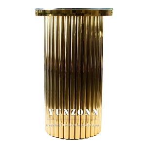 Phong cách mới bán buôn centerpieces vàng thép không gỉ Wedding <span class=keywords><strong>Bar</strong></span> bảng Round <span class=keywords><strong>Bar</strong></span> Counter bảng - Product Image 1
