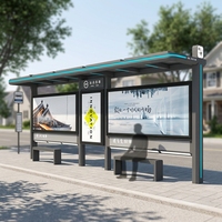 Abri de bus simple avec écran publicitaire