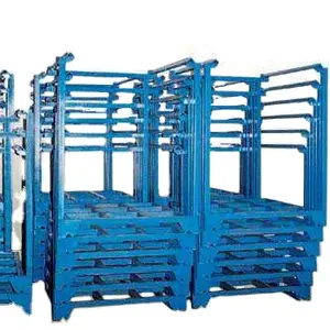 Durable Cheapest Warehouse Storage Powder Coating Heavy Duty Folding Metal Steel Stacking Tire Rack With Mesh