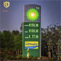 Panneau de signalisation de station-service personnalisé, éclairé, affichage extérieur, signalisation numérique de station-service, signalisation LED des prix du carburant