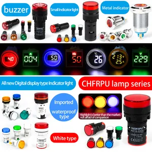 CHFRPU fabricant AD16-22 montage sur panneau 22mm équipements signal lampe témoin indicateur led rouge jaune bleu blanc vert