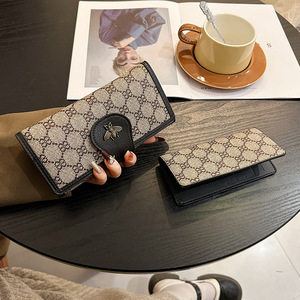 Vintage Women's Long <b>Wallet</b> Classic Print Clutch Card Holder with <b>Cute</b> Bee Hardware Multi-Slot Coin Purse Wholesale - Product Image 2