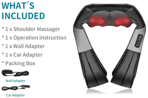 Leercon Appareil de massage électrique Shiatsu pour les soins corporels avec chaleur et vibration pour le dos, le cou et les épaules, oreiller et soins infirmiers, amincissants - Product Image 6