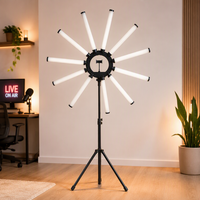Anneau lumineux LED super lumineux de 36 pouces, 12 tubes, pliable, température de couleur réglable, 180W, pour caméra, téléphone, vidéo