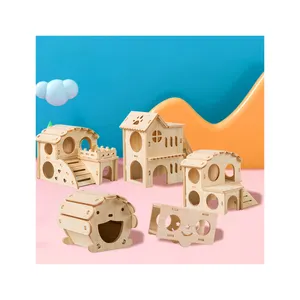 애완 동물 침대 사용자 정의 작은 동물 나무 햄스터 둥지 숨기기 장소 서식지 귀여운 집