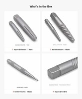 Jeu de tarauds et filières, extracteur de vis, extracteur de boulons cassés, outil de retrait facile en acier à roulements GCr15, à spirale carrée, revêtement titane, pour rotation à droite