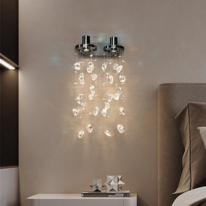 Applique murale en acier inoxydable avec verre et pierre faits à la main, éclairage décoratif LED pour salon, salle à manger, chambre à coucher, escalier - Product Image 1