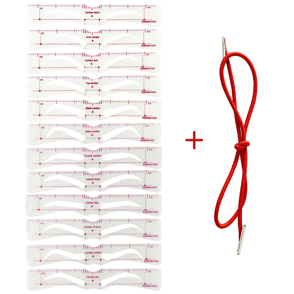 Оптовая продажа; 12 шт./компл. многоразовый набор трафаретов для бровей, "сделай сам" для рисования руководство стиль Формирование уход за шаблон контрольной карты для макияжа