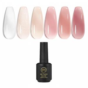 Jöle jel tırnak  cilalama seti | 6 renk nötr şeffaf sütlü beyaz ve çıplak pembe - Product Image 2