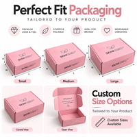 Boîte d'expédition en carton ondulé rose personnalisée avec logo, emballages pour abonnements beauté, boîtes pour les marques de soins de la peau, cosmétiques, soins capillaires, bien-être