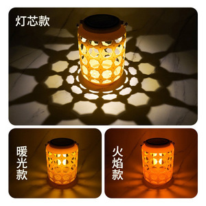 Solar Garden Lantern Yellow Outdoor Waterproof Hanging <b>Light</b> With <b>Rope</b> Handle Decorative Solar Powered Lamp - Product Image 5