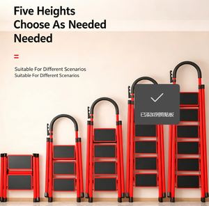 Escalera Plegable de Aluminio Negra, 5-6 Peldaños Anchos Antideslizantes, Capacidad de Carga de 150 kg, <span class=keywords><strong>para</strong></span> Apartamentos, Almacenes y Mantenimiento - Product Image 6