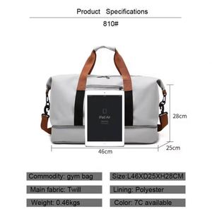 กระเป๋าออกกำลังกายขนาดใหญ่ปี 2024 สำหรับวันหยุดสุดสัปดาห์ แยกส่วนเปียกและแห้ง กันน้ำ กระเป๋าเดินทางแบบสะพายสำหรับผู้ชาย - Product Image 2
