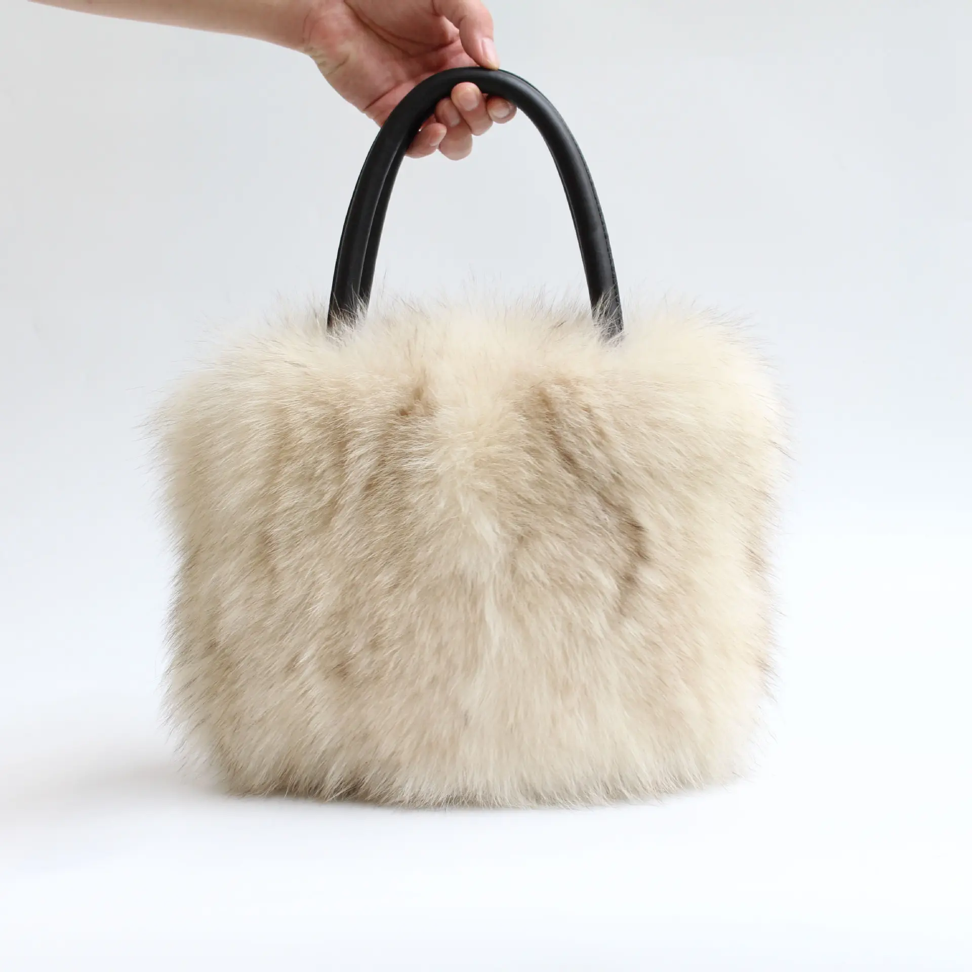 Winter Fashion Real Fox Fur Bag Ladies Women Fluffy Animal Fur Handbags